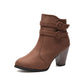 Martin Boots Women's Winter Thick Heel Large Women's Shoes Short Tube Women's Shoes Warm Snow Boots Women Fashion Zipper Boots