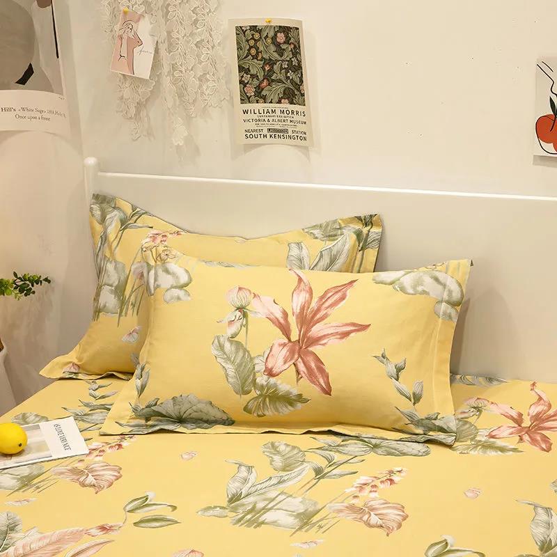100% Cotton Pillow Case A Pair of Double Bed Bedding Pillow Case 48*74cm Pastoral Style