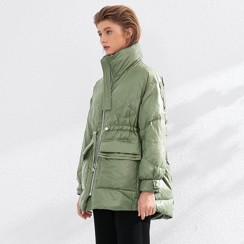 Pure Winter Lightweight Down Jacket Women Thick Warm Batwing Long Sleeve Loose Doudoune Pocket Ultra Light Duck Down
