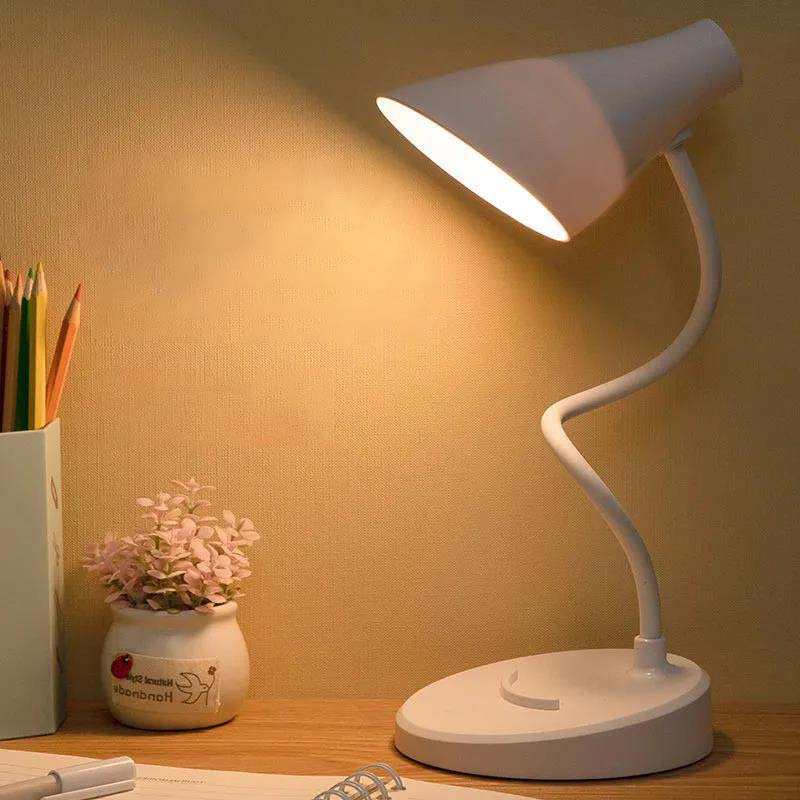 LED Desk Lamp Eye Protection Learning USB Charging Plug-in Dual-purpose Bedroom Bedside Lamp