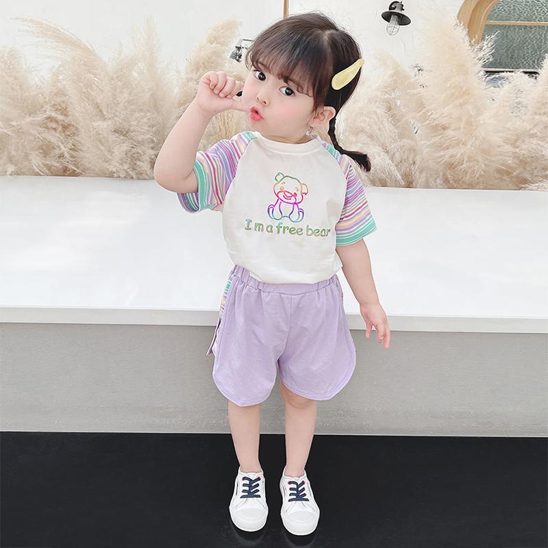 Girls' Summer Clothes Children's Summer Western Style Children's Summer Suits Female Baby Two-piece Suit