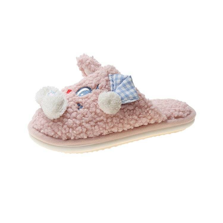 Designed Autumn and Winter Warm Cotton Slippers Flat Shoes Indoor and Outdoor Non-slip Casual Slippers Light Soft Shoes