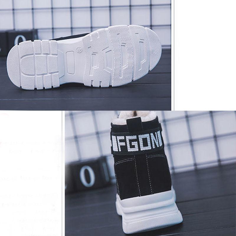 Cotton Shoes and Velvet Women's Winter Warmth and Wild Thick-soled Martin Boots Anti-skiing Boots Warm Boots