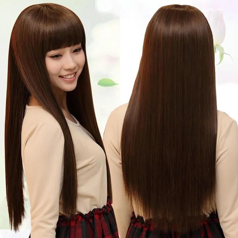 Synthetic Hair Fiber Heat-Resistant Straight Hair With Ponytail Fake Hair Chip-in Hair Extensions Pony Tail Wig