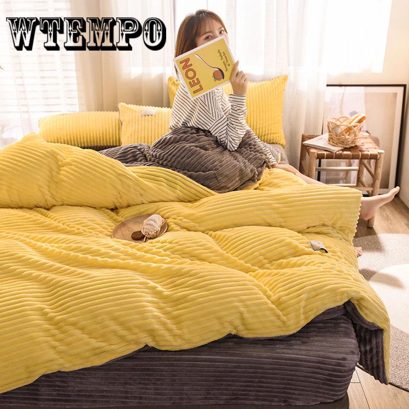 4pcs Bedding Set Stripe Bed Linen  Duvet Cover Set Pastoral Bed Sheet Duvet Cover