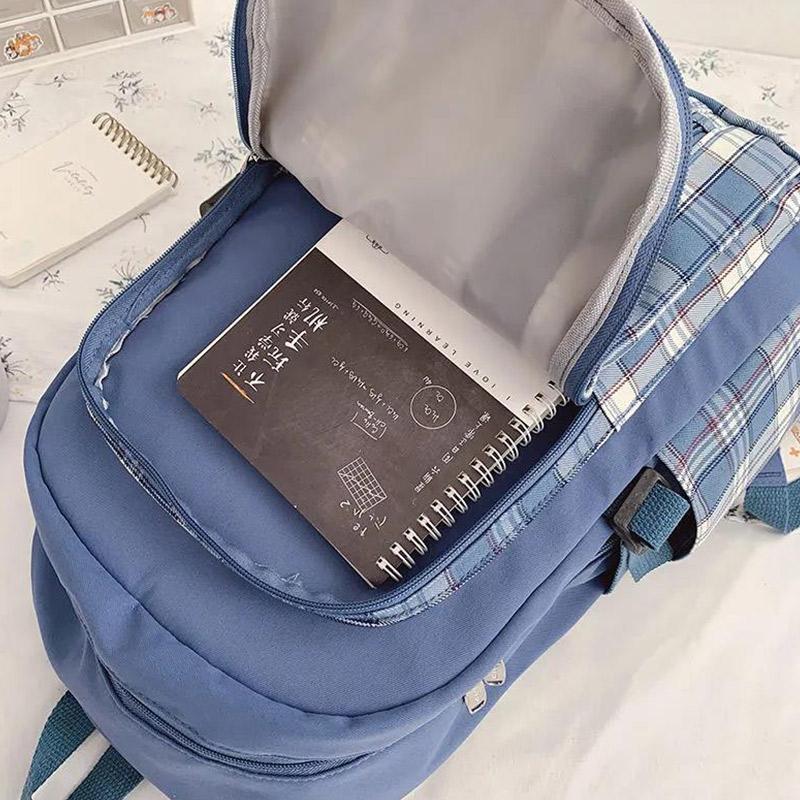Backpack Female Student Schoolbag Large Capacity Nylon Campus Backpack Female Middle School Student Schoolbag Waterproof Schoolbag