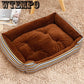 All Season Pet Dog Bed Detachable Puppy Cat House Comfortable Pad Sofa Mat Coral Fleece Bed