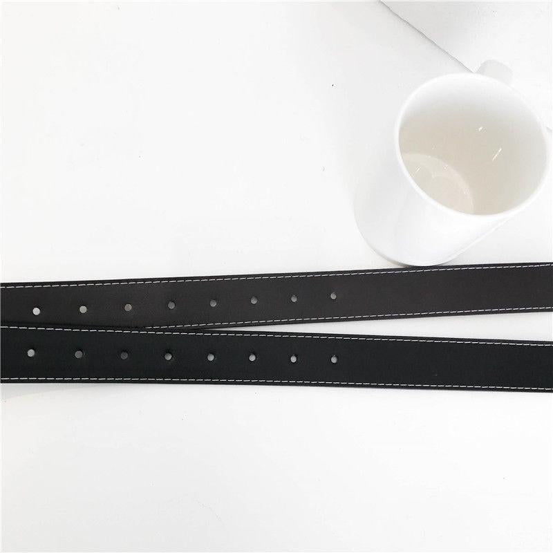 PU Belt Square Buckle Unisex Wide Belt Black Simple and Easy To Match with Dirt and Wear Resistance