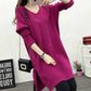 Ashion Winter Autumn Womens Sweaters Casual Long Sleeve Knitted Jumper V Neck Sweaters Dress