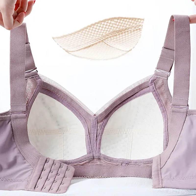 Ladies Ultra-thin Large Size No Steel Ring Anti-Smudge Anti-Sagging Full Cup Bra Gather Thin Sexy Lace Adjustable Lightweight Bra