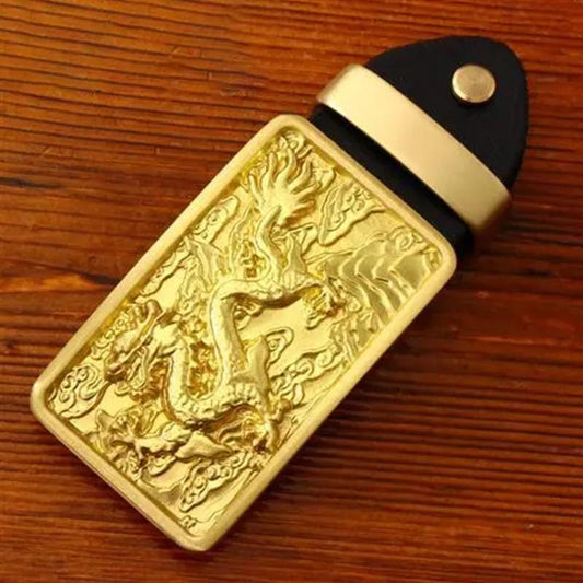 Men's Belt Card Slot Buckle Head Zodiac Dragon Full Copper Buckle Automatic Belt Head Pants Belt Clip Plate Buckle Belt Head
