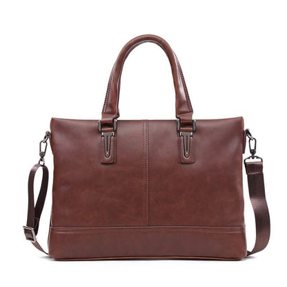 Business Briefcase Men Fashion Multi-pocket PU Leather Zipper Waterproof Handbag Travel Computer Bag