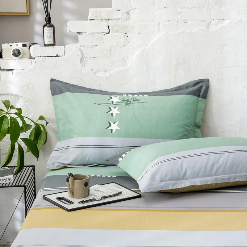 A Pair of Twill Cotton Adult Pillowcases Single Double Student Dormitory Pillow Core Dust Cover 48*74cm