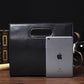 Business briefcase men brown large capacity zipper leather anti-theft waterproof clutch iPad bags
