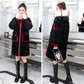 Winter Women's Padded Jacket Mid-length Thick and Loose Hit Color Cotton Coat Fashionable Gold Velvet Warmth Parka Coat