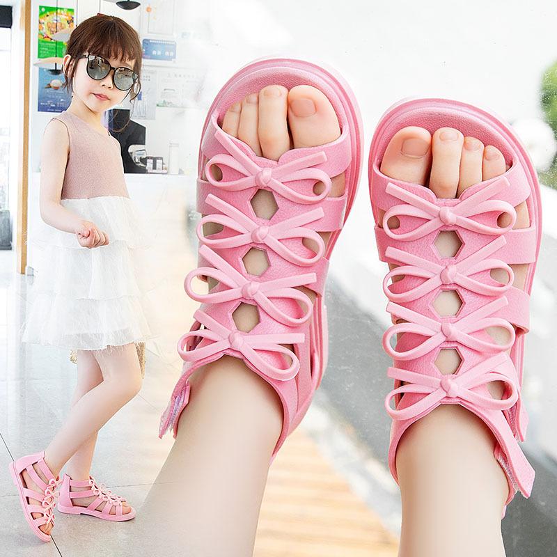 Girls Sandals Summer Fashion Non-slip Roman Sandals Korean Children's Princess Shoes Girls Beach Shoes