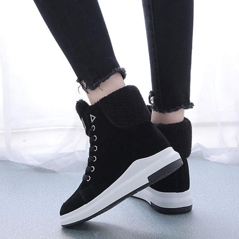 Winter Martin Boots Women Plus Velvet Warm Short-tube Women Boots Korean Casual Snow Boots Students All-match Cotton Shoes