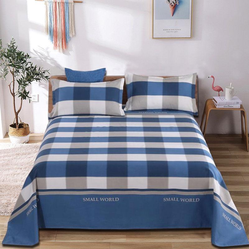 Thick Cotton Old Coarse Cloth Sheets Three-piece Bedding Coarse Cloth Sheets Three-piece Pillowcase Double Bed Single Good Air Permeability