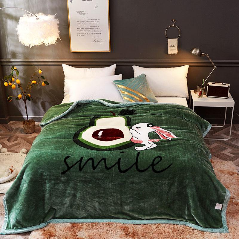 Autumn and Winter Warm Soft Blanket Quilt Coral Velvet Velvet Mattress Bed Sheet