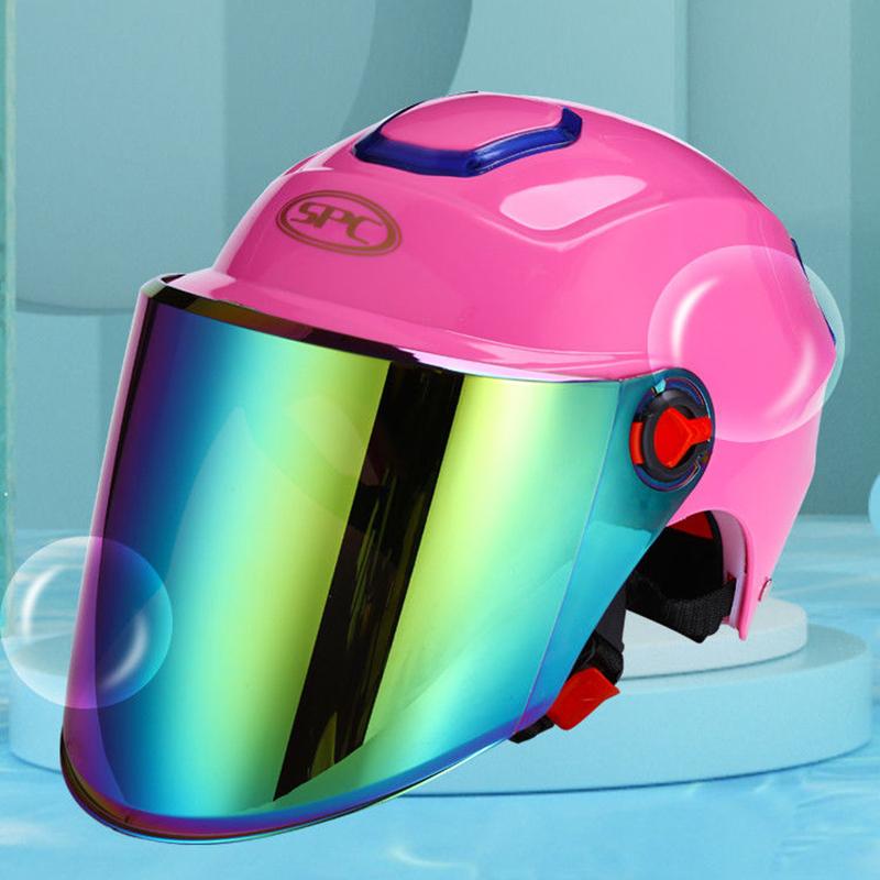Unisex Battery Car Helmet Four Seasons Breathable Lightweight Sun Protection Helmet Sunscreen Motorcycle Half Helmet