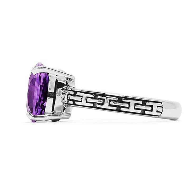 4 Kinds of Vintage Purple Zircon Ring Women Delicate Hollow Silver Ring Proposal Ring Valentine's Day Jewelry