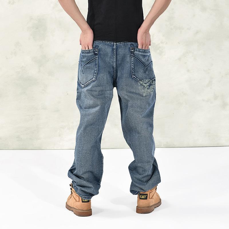 Baggy Jeans Men Plus Size Blue Casual Denim Pants Skateboard Hip Hop Jeans Trousers Oversized Loose Male Jeans Pants 40 42 44 46