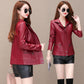 Women's Sheepskin Leather Jacket Autumn and Winter Short  Leather Jacket Slim Large Size Motorcycle Motorcycle Jacket   Sheepskin Coats