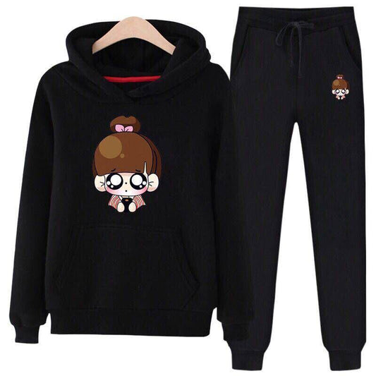 Set Large Size Spring And Autumn Women's 2pcs Set Wild Long-sleeved Casual Sweatshirt