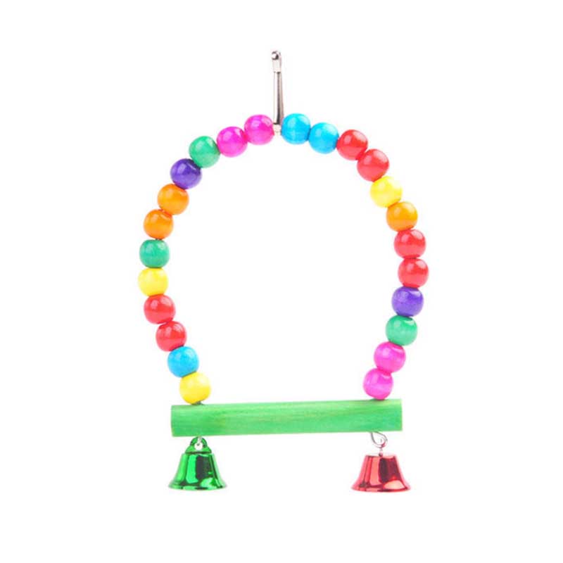 5/6pcs Parrot Bird Toy Set Hanging Cage Swing Rainbow Bridge Toy Bird Supplies