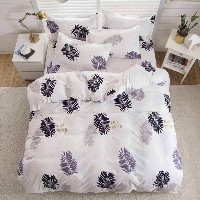 Black And White Stripes Bedding Sets Geometry Soft Bed Sheet Pillowcase &Duvet Cover Se