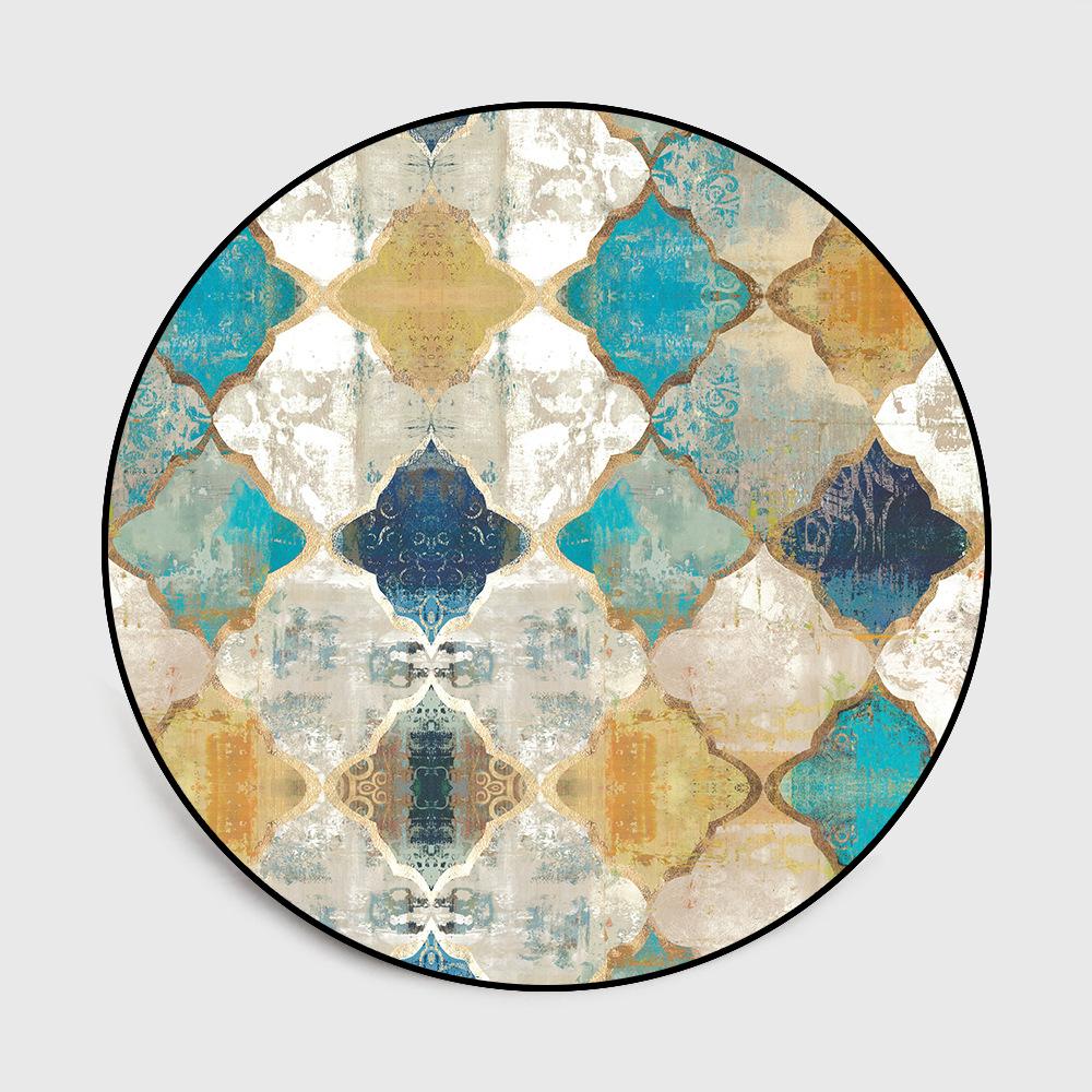 Round Carpet Retro Moroccan Style Living Room Carpet Bedroom Hanging Basket Chair Non-slip Round Mat Carpet