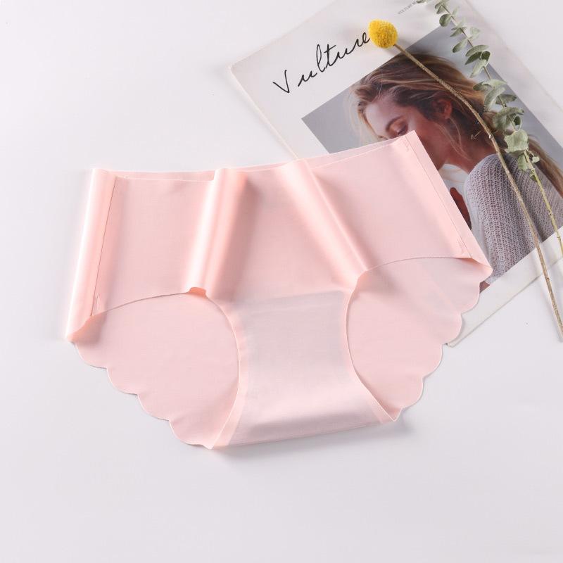 4Pcs/set Middle Waist Women's Panties Cotton Seamless Solid Color Underpants Ladies Large Size Casual Briefs