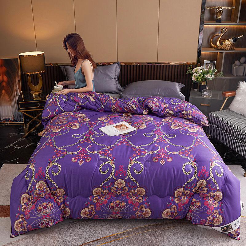 Printed Silk Quilt Chinese Classic Quilt Thick Warmth Large Quilt High-end Bedding