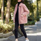 Fashion Ladies Lapel Lamb Velvet Jacket Winter Long Large Size Button Jacket Thick Warm Long-sleeved Cardigan Jacket