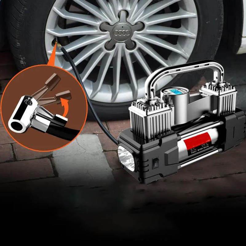Car Inflatable Pump Dual-cylinder Portable Car Car Air Pump Electric Tire 12V Multi-function Universal Inflation Tool Double 200 Cylinder High Power