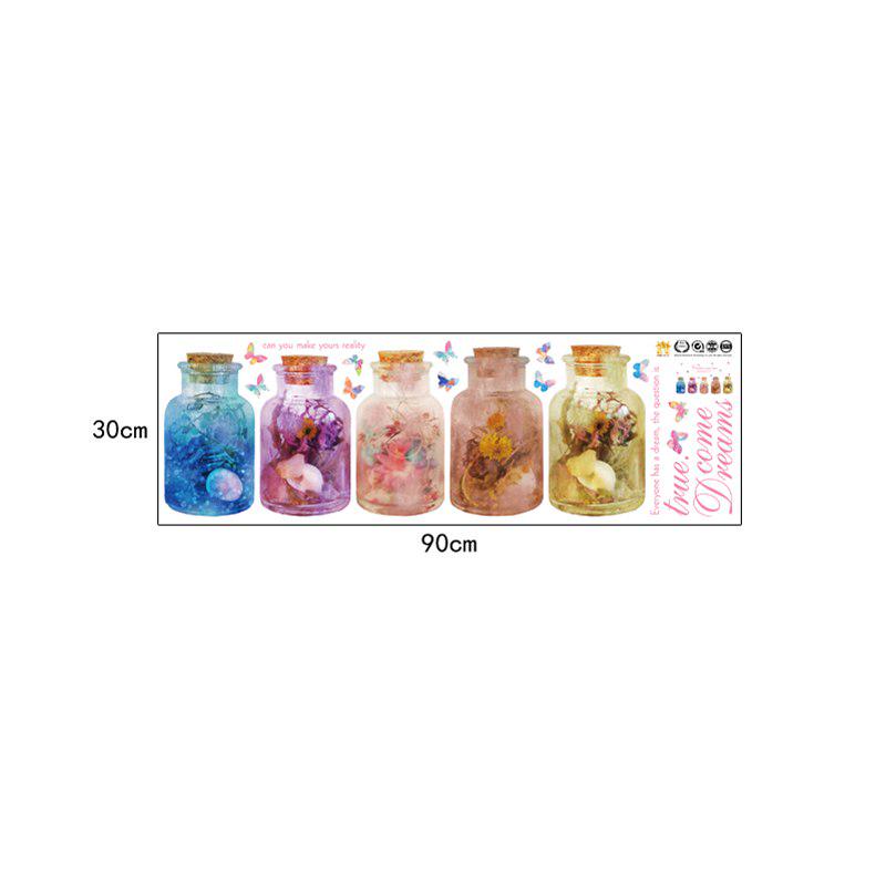 [sticker ]Dream Flower Glass Bottle Wall Stickers Home Decor Living Room Bedroom Balcony Cabinet Do