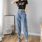 WTEMPO Women's Jeans Harem Pants Loose Straight Denim Big Pocket Trousers