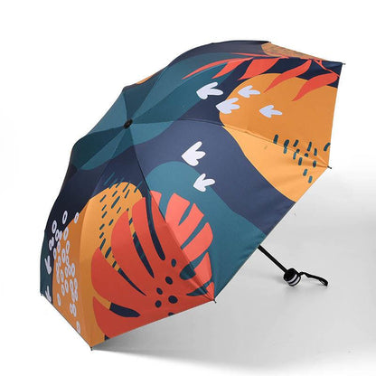Umbrella Men's and Women's Korean Sun and Rain Dual-use Folding Compact Portable Sun Umbrella Sunscreen and UV Protection
