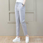 Ice Silk Imitation Cotton and Linen Pants Women's Summer Thin Section Loose and Thin Nine-point Western-style Harem Casual Pants