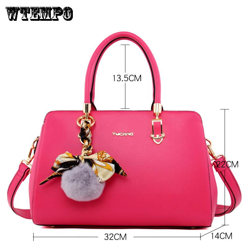 Fashion Lady Bag Large Capacity Single Shoulder Messenger Bag All-match Handbag Hair Ball Decoration