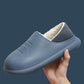 Autumn and Winter Couple Cotton Slippers Household Household PU Leather Warm Shoes Waterproof Non-slip Plush Slippers
