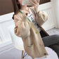 Autumn and Winter Cardigan Sweater Women's Knitted Jacket Lantern Sleeves Loose Sweater