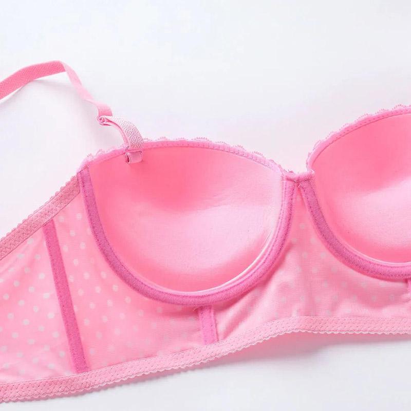 Sexy Surface Wave Point Skin-friendly Breathable Gathered Anti-sagging Bra Half Cup Women's Underwear Bra