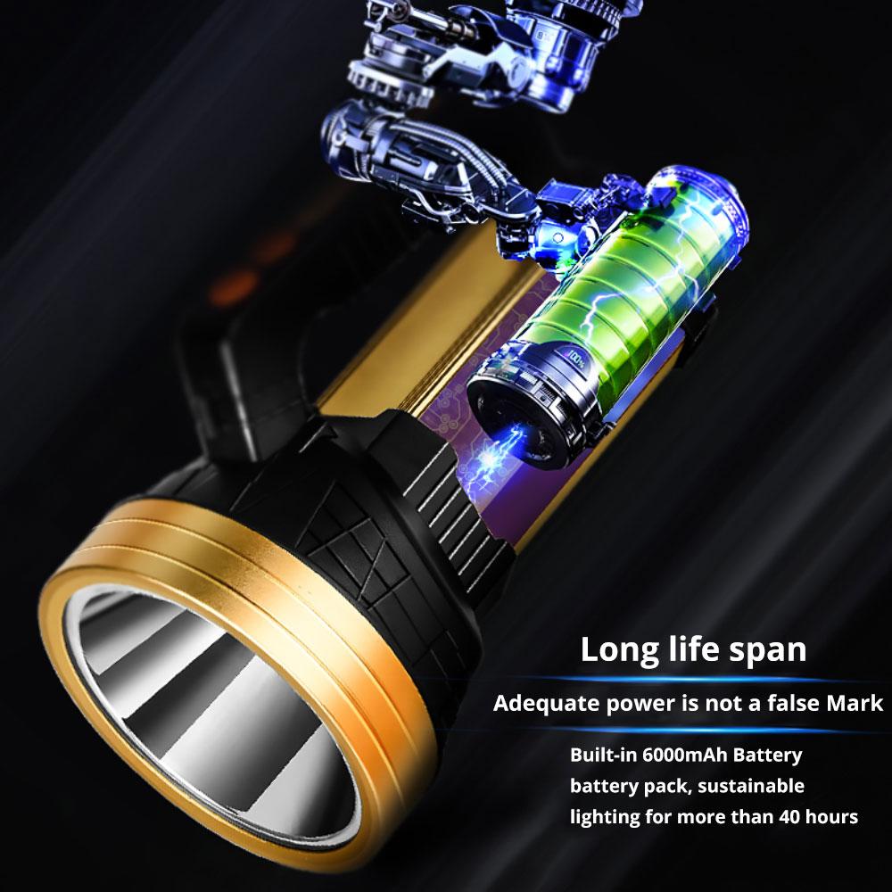PDTO LED Handheld Spotlight Rechargeable Camping Hunting Flashlight Spot Light