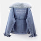 Hooded Denim Jacket Women Plus Velvet Loose Lamb Velvet Jacket Warm All-match Short Cotton Jacket Comfortable and Warm Women's Jacket
