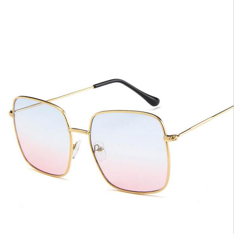 WTEMPO Drivin Fishing Square Sunglasses Retro Polygon Metal Large Frame Ocean Piece Face-lift Shoppi