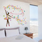 Romantic flower fairy living room sofa TV background wall romantic decorative wall sticker