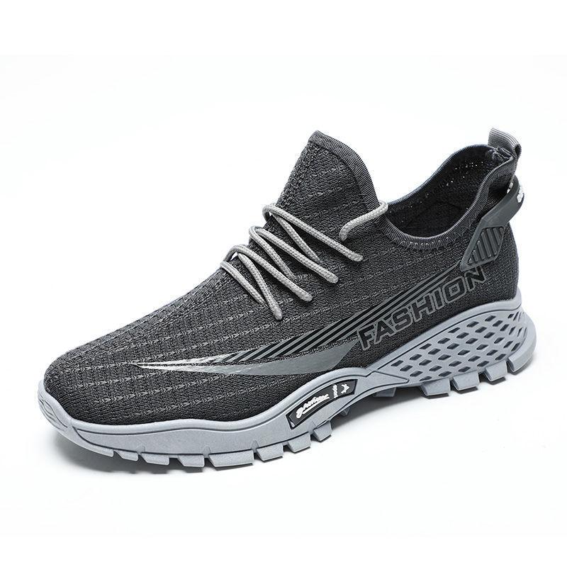 Spring and Autumn Men's Trendy Shoes Flying Mesh Casual Sports Men's Shoes Korean Version of All-match Running Shoes Light