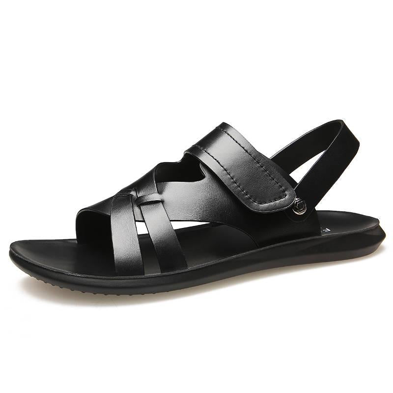 Men's Sandals Summer Leather Tide Shoes Beach Shoes Casual Korean Non-slip Soft Bottom Sandals Men