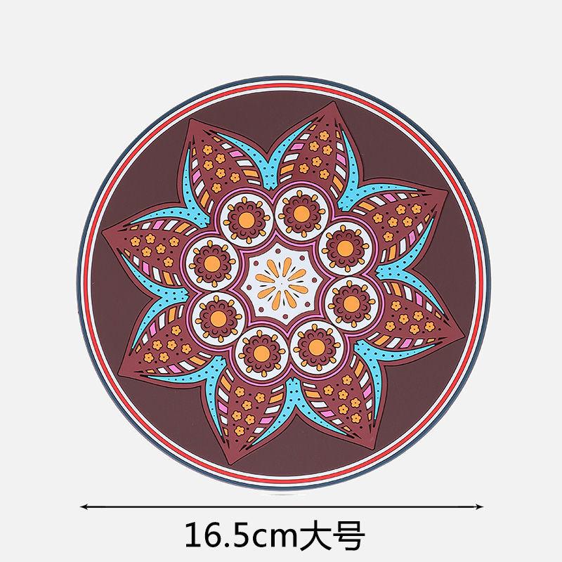 1/2/4pcs Mandala Pattern Creative Silicone Coaster Household Anti-scalding Mat Coffee Drink Coaster